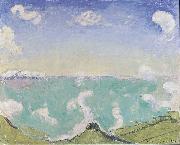 Ferdinand Hodler Landschaft bei Caux mit aufsteigenden Wolken painting